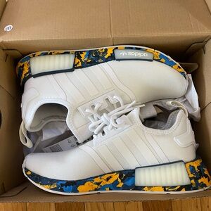 adidas NMD Shoes Men's, size 6, White, blue and gold camo
